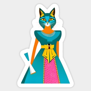 Elegant Cat Lady Sticker